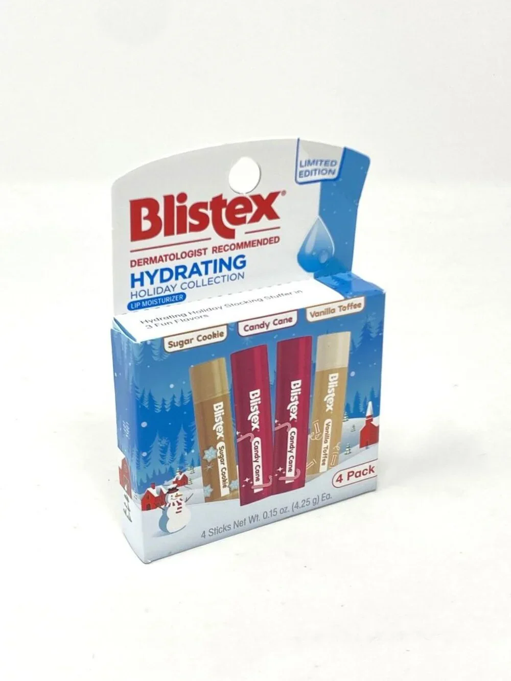 Blistex Hydrating Lip Balm Holiday Flavors Limited Edition 0.15oz/ 4 Pack